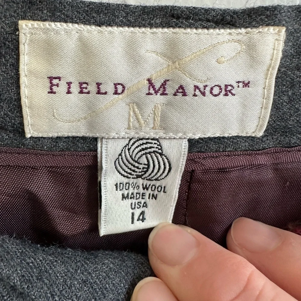 Women's Classic Wool Gray Pleated Trousers fully Lined Size 14